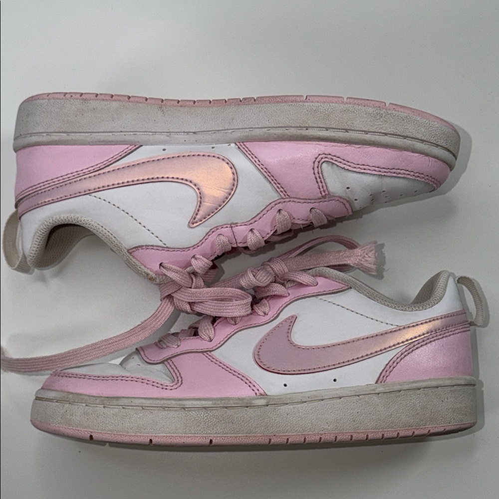 Big Kids' Nike Court Borough Low Recraft Sneakers - Pink and White